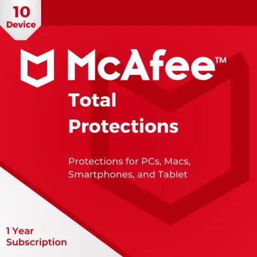 [A-OTR-MCAVTP-10D1Y] McAfee Total Protection (10 Device) (Yearly)