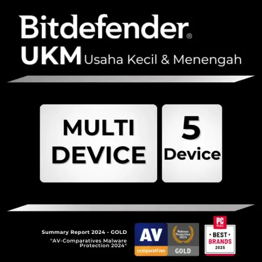 [A-OTR-BITUKM5D1S-1Y] Bitdefender Usaha Kecil dan Menengah 5 Device (maks 1 Server) (Yearly)